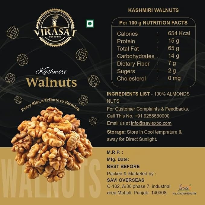 Grade A Kashmir Walnuts Without Shell